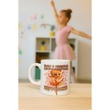 Ballerina Cappuccina Baskılı Kupa Bardak, Tung Tung Tung Sahur Hediyelik Kupa Fincan - Beyaz - 300 ml