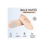 Balletique Bale Patiği | Doğal Kumaş, Pamuklu, Kız Çocuk ve Yetişkin İçin Dans Ayakkabısı