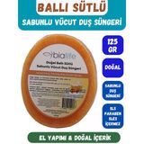 Ballı Sütlü Özlü Doğal El Yapımı Sabunlu Vücut Duş Süngeri - Bialife