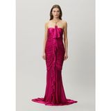 Balmain Pembe Drapeli Maksi Abiye Elbise - 40