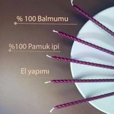Balmumu Mum (10 Adet Bordo) 24Cm Burgulu Dilek Mumu Doğal Petek İnce Uzun Parti Nişan Ritüel Parti Kutlama Mumu Beeswax Candle Yogo (Bordo)