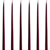 Balmumu Mum (6 Adet) 35Cm Konik Şamdan Mumu Doğal Petek Beeswax Candle (Mor)