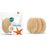 Balmy 3'lü Doğal Kabak Peeling Diski %100 Doğal Lif Malzemeden Üretilmiş Cilt Temizleme Aksesuarı