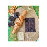 balmy ahşap Wood'n Craft Üç Boyutlu Çoklu Desen Kurabiye Ve Şeker Hamuru Merdanesi Masif Kayın Ağacı