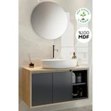 Balneom Banyo Gül 70 cm Demonte Banyo Dolabı Ayna Lavabo