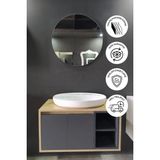 Balneom Banyo Gül 90 cm Demonte Banyo Dolabı Ayna Lavabo