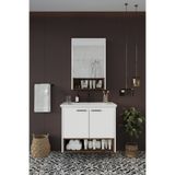 Balneom Banyo Karanfil 80 Cm Beyaz Lavabolu Banyo Dolabı Aynalı Üst Dolap