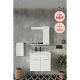 Balneom Defne 02 65cm Banyo Dolabı Aynalı Dolaplı Üst Dolap Lavabo Beyaz