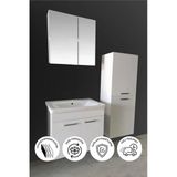 Balneom Defne 80 Cm Demonte Banyo Dolabı Aynalı Dolaplı Üst Dolap Lavabo Boy Dolabı
