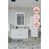 Balneom Erguvan Beyaz Demonte 100 Cm Banyo Dolabı Ayna Lavabo Boy Dolabı Çok Renkli