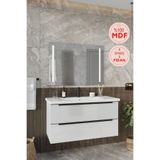 Balneom Kadife Beyaz Parlak Hıgh Gloss 100 cm Banyo Dolabı