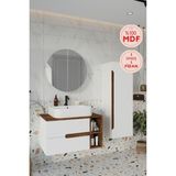 Balneom Koza Beyaz 80 cm Banyo Dolabı+Ayna+Lavabo+Boy Dolabı