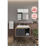 Balneom Lale 70 cm Lavabolu Banyo Dolabı + Aynalı Dolap