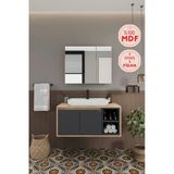 Balneom Lale 90 cm Lavabolu Banyo Dolabı + Aynalı Dolap
