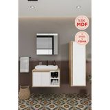 Balneom Lale Beyaz 70 cm Lavabolu Banyo Dolabı Aynalı Dolap Boy Dolabı