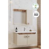 Balneom Selvi 65 cm Üst Banyo Dolabı Aynalı Lavabo