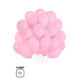 BALOMİS 5 Adet Pembe Balon Helyum Uyumlu Doğum Günü Süsü