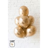 BALOMİS Krom Gold Altın Balon Ayna Efektli Parti Ve Organizasyon Süsleme