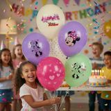 Balon 12 İnç Minnie Baskılı 6'lı Balon Seti Doğum Günü Parti Süsleme Çocuk Konsept