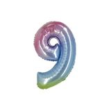 Balon 9 Rakam Rainbow Folyo Balon 40" 102 Cm Renkli 10
