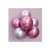 Balon Balonu Krom Balon Gümüş-pembe Balon 5 Adet