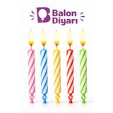 BALON DİYARI 1 Adet - Renkli Doğum Günü Mumları, Pasta Mumları, Doğum Günü için Kek Mumu, Parti Küçük Mumlar