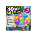BALON DİYARI 10 Adet Renkli Su Balonu – Yaz Eğlencesi İçin Pratik Doldurulabilir