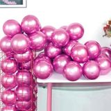 Balon Diyarı 12INC Pembe Büyük Boy Aynalı Krom Balon Yüksek Kalite 10 Adet