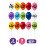 BALON DİYARI 15 Adet okula hoşgeldin balon ve balon cubuğu isim yazılabilir Büyük boy