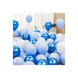 BALON DİYARI 15 Parça Krom Mavi, Açık Mavi ve Beyaz Balon Seti