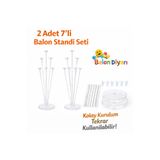 BALON DİYARI 2 adet balon süsleme dekarasyon standı 7'li çubuklu stand