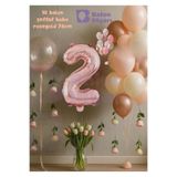BALON DİYARI 2 Yaş Rosegold Doğum Günü Seti Şeffaf Bobo hediyeli