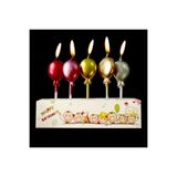 BALON DİYARI 5li parlak krom pasta mumu karışık renk doğum günü yuvarlak pasta mumu