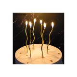 BALON DİYARI 6 LI KIVRIMLI GOLD MUM 16CM Pasta Mumu spiral kıvrak mum kaliteli