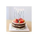 BALON DİYARI 6 LI KIVRIMLI MUM GÜMÜŞ 16CM Pasta Mumu Spiral Kıvrık Mum şık mum