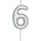 BALON DİYARI 6 Yaş Gümüş Rakam pasta mumu doğum günü yaş mum