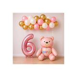 BALON DİYARI 6 Yaş Pembe Ayıcık Temalı Doğum Günü Balon Seti Kız çocuğu