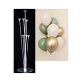 BALON DİYARI Balon Diyarı 7'li Balon Standı Ve 12 Adet Küf Yeşili, Krom Gold Ve Deniz Kumu Balon Set