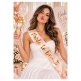 BALON DİYARI Bride To Be Pembe Üzeri Gold Yaldızlı Kuşak Yüzük Detaylı Bekarlığa Veda Partisi Konsepti