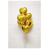 BALON DİYARI Gold Folyo kalp balon Hava ve helyum ile uyumlu 25cm kaliteli