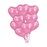 BALON DİYARI Kalp Folyo balon 8 adet hava ve helyum ile uyumlu 25cm