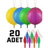 Balon Diyarı Lastikli Zıpzıp Balon Ipli Punch Panç Büyük Balon 20 Adet - Çok Renkli