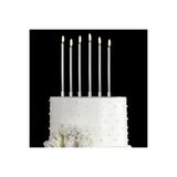 BALON DİYARI metalik silver 12cm 6'lı pasta mumu