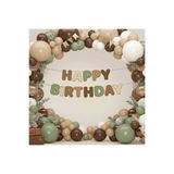 BALON DİYARI Özel Kesim Retro Kahve Banner Happy Birthday – Doğum Günü Yazısı Kaliteli