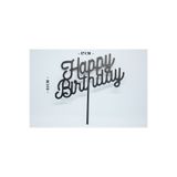 BALON DİYARI Pasta mumu happy birthday siyah