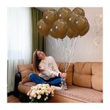 Balon Diyarı + Pastel Balon Mat Kahve + Balon Zinciri - Kahverengi - 100 Adet
