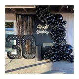 Balon Diyarı Pastel Balon Mat Siyah + Balon Zinciri - 100 Adet