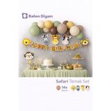 BALON DİYARI Safari Hayvan konsept Özel kesim banner 6lı hayvan folyo balon
