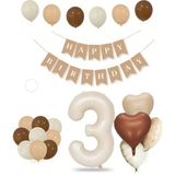 Balon Diyarı Tüm Yaşlar Retro Doğum Günü Seti Krem Rakam Folyo Banner Kalp Folyo Balon (Balon Bandı Hediyeli) - Çok Renkli - 3