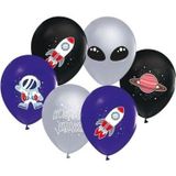Balon Evi TKG8020 4+1 Kozmik Galaksi Baskılı 12 inç 8'li Balon
